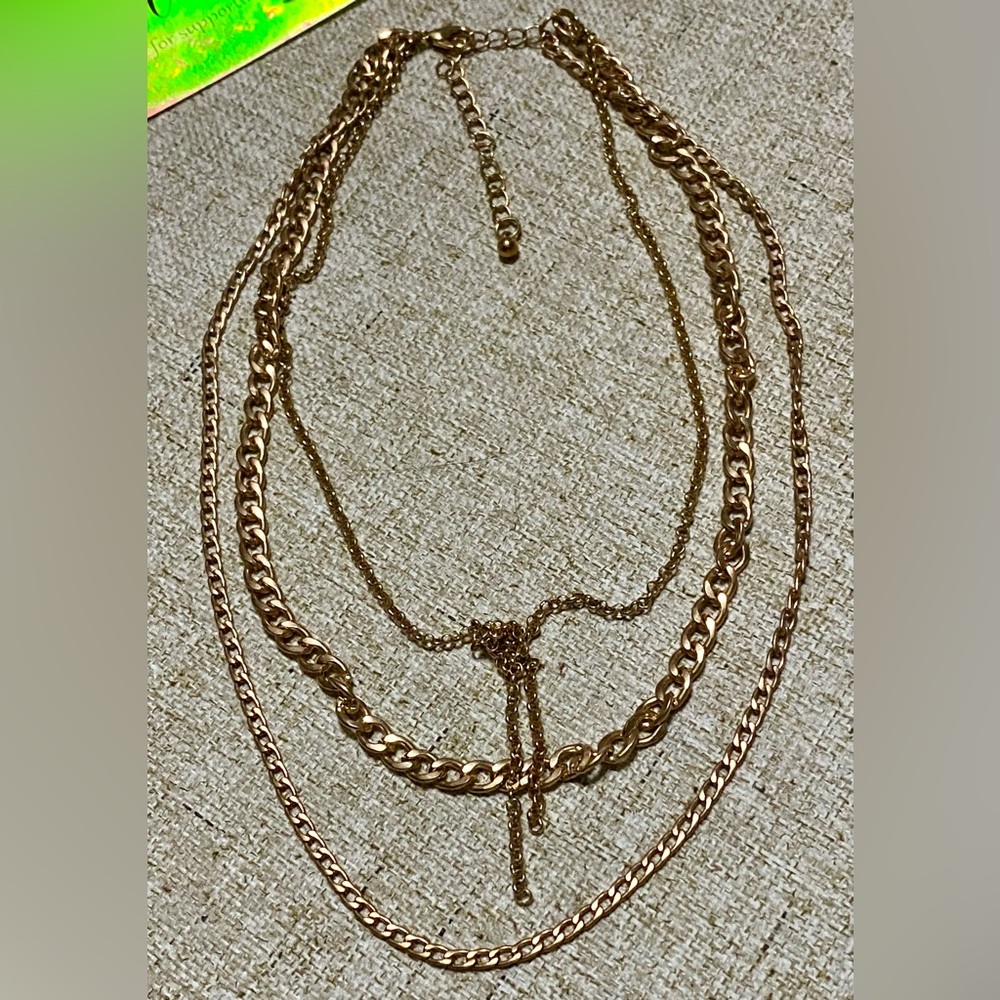 Elegant Gold tone  Layered Necklace